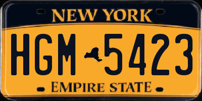 NY license plate HGM5423