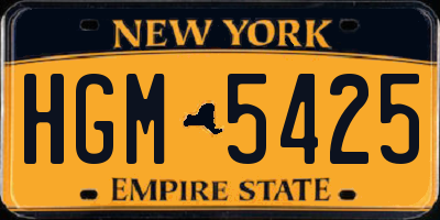 NY license plate HGM5425