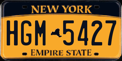 NY license plate HGM5427