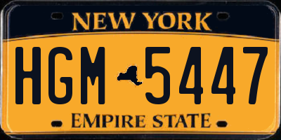 NY license plate HGM5447