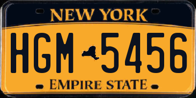 NY license plate HGM5456