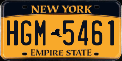 NY license plate HGM5461