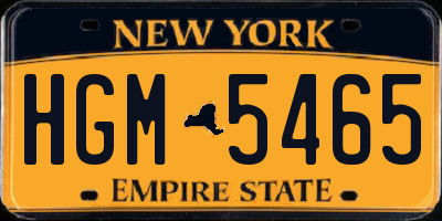 NY license plate HGM5465