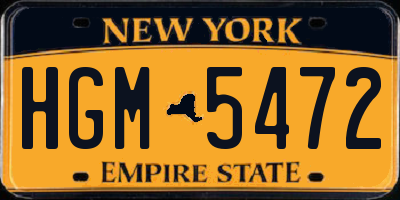 NY license plate HGM5472