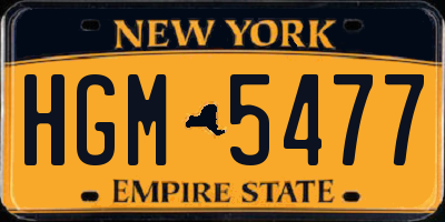 NY license plate HGM5477