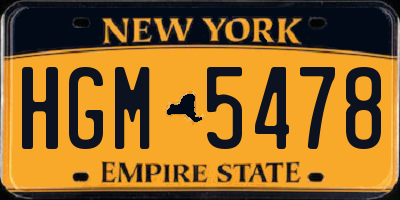 NY license plate HGM5478