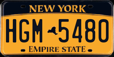 NY license plate HGM5480