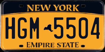 NY license plate HGM5504