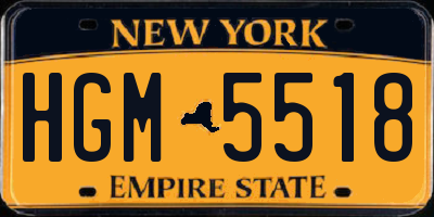 NY license plate HGM5518