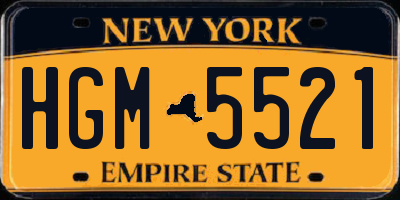 NY license plate HGM5521