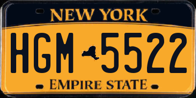 NY license plate HGM5522