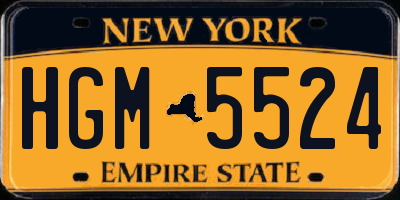 NY license plate HGM5524