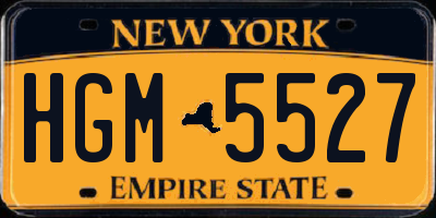 NY license plate HGM5527