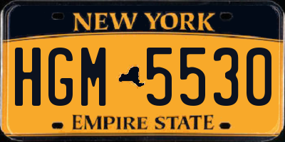 NY license plate HGM5530