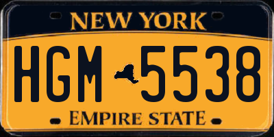 NY license plate HGM5538