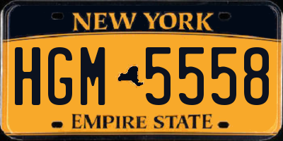 NY license plate HGM5558