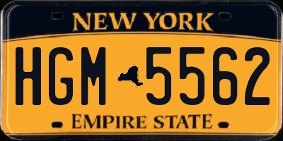 NY license plate HGM5562