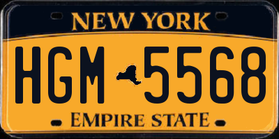 NY license plate HGM5568