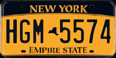 NY license plate HGM5574