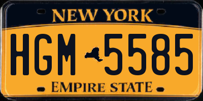 NY license plate HGM5585