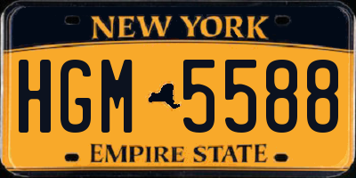 NY license plate HGM5588