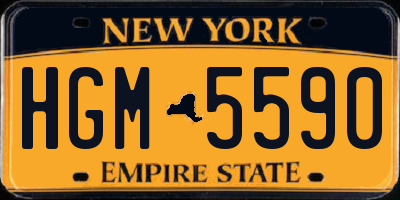 NY license plate HGM5590