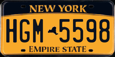 NY license plate HGM5598