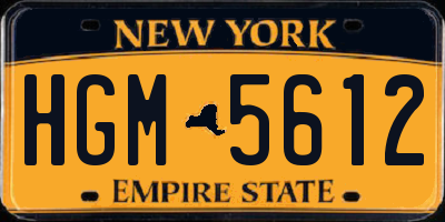 NY license plate HGM5612