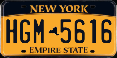 NY license plate HGM5616