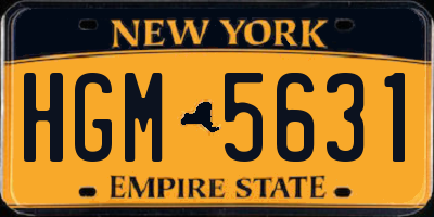 NY license plate HGM5631