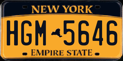 NY license plate HGM5646