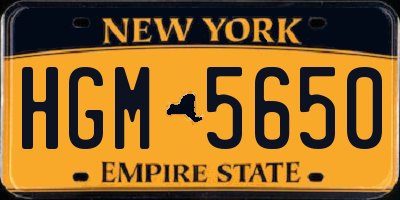 NY license plate HGM5650