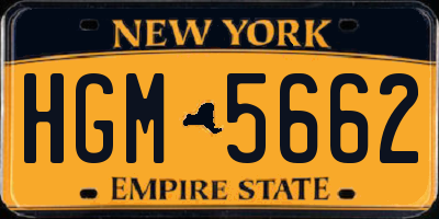 NY license plate HGM5662