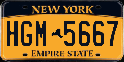 NY license plate HGM5667