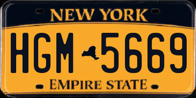 NY license plate HGM5669