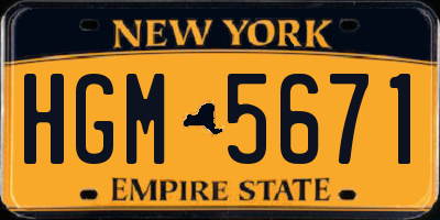 NY license plate HGM5671