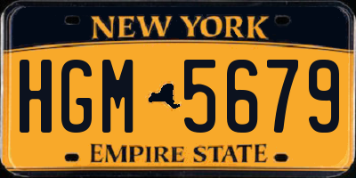NY license plate HGM5679