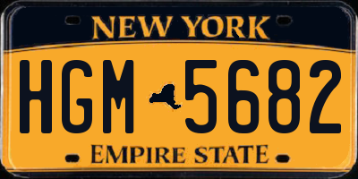 NY license plate HGM5682