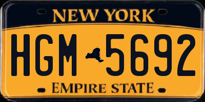NY license plate HGM5692