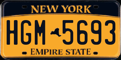 NY license plate HGM5693