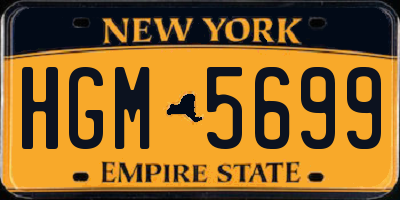 NY license plate HGM5699
