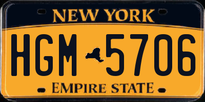 NY license plate HGM5706