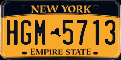 NY license plate HGM5713
