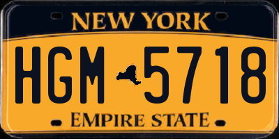 NY license plate HGM5718