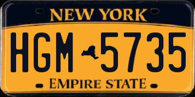 NY license plate HGM5735
