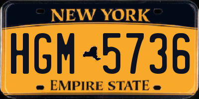 NY license plate HGM5736