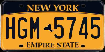 NY license plate HGM5745