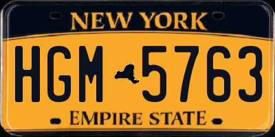 NY license plate HGM5763