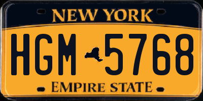 NY license plate HGM5768