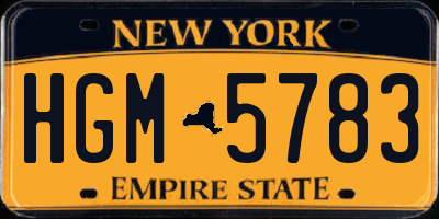 NY license plate HGM5783